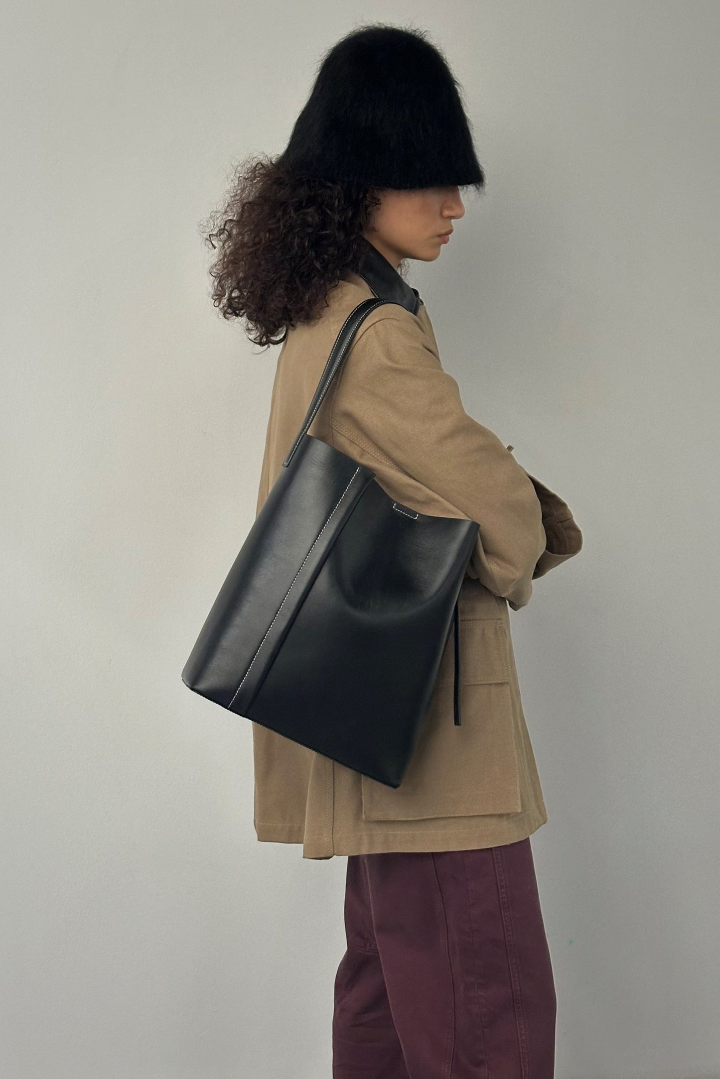 THE LARGE TOTE PLISSÉ BLACK