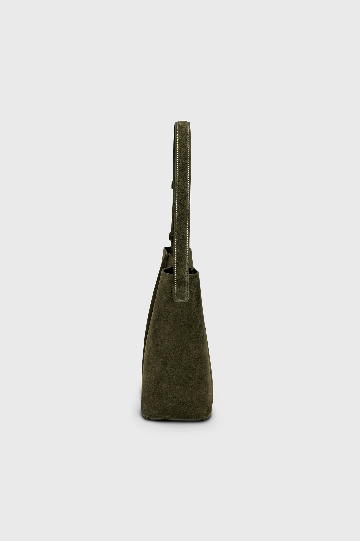 THE MEDIUM TOTE PLISSÉ KHAKI SUEDE