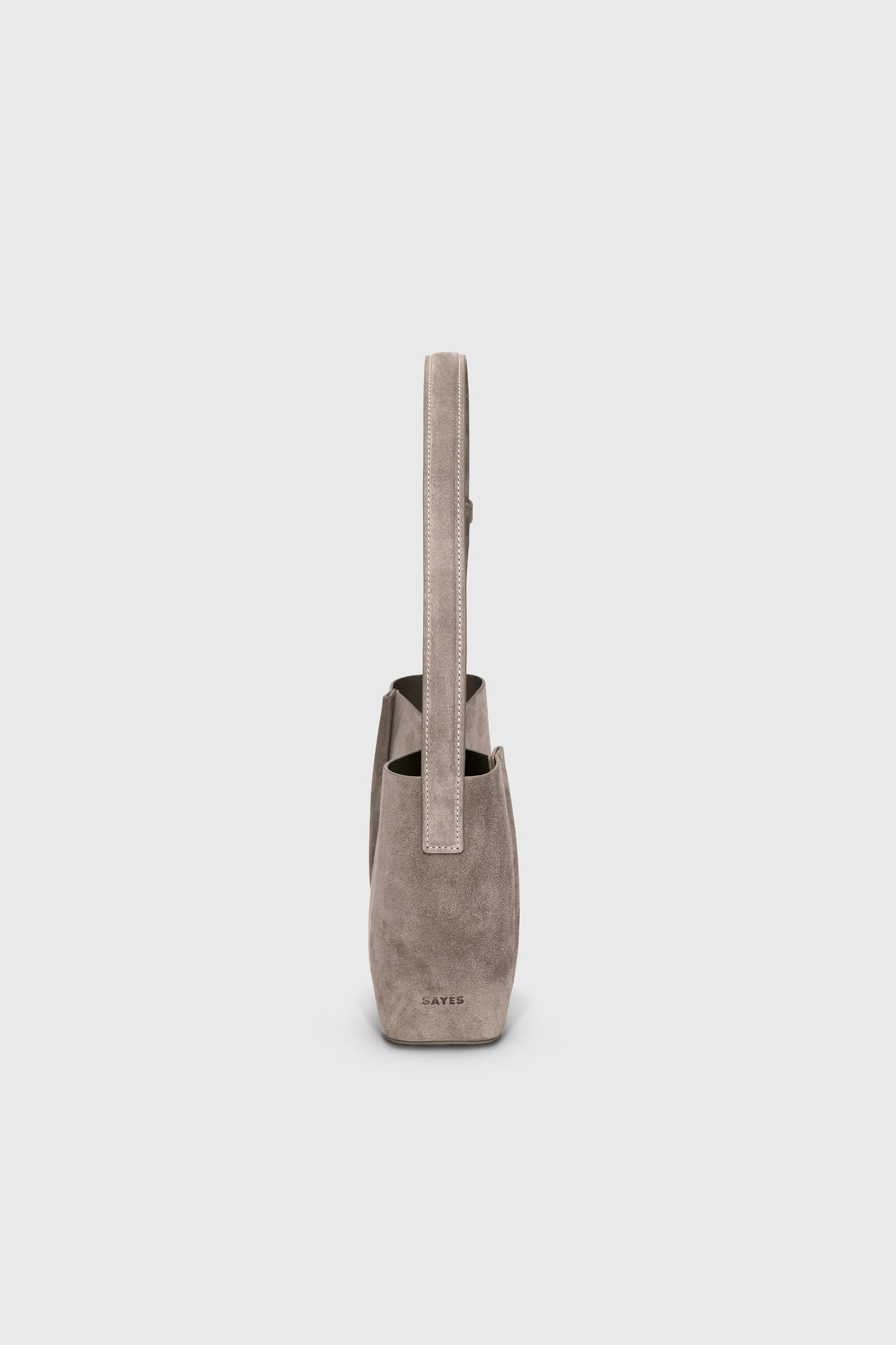 THE SMALL TOTE PLISSÉ SAND BEIGE SUEDE
