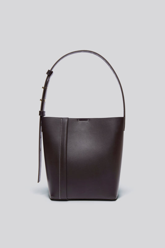 THE MEDIUM TOTE PLISSÉ DARK BROWN