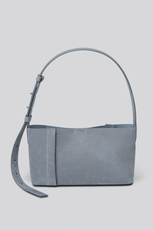 THE TOTE PLISSÉ EAST-WEST CEMENT NUBUCK