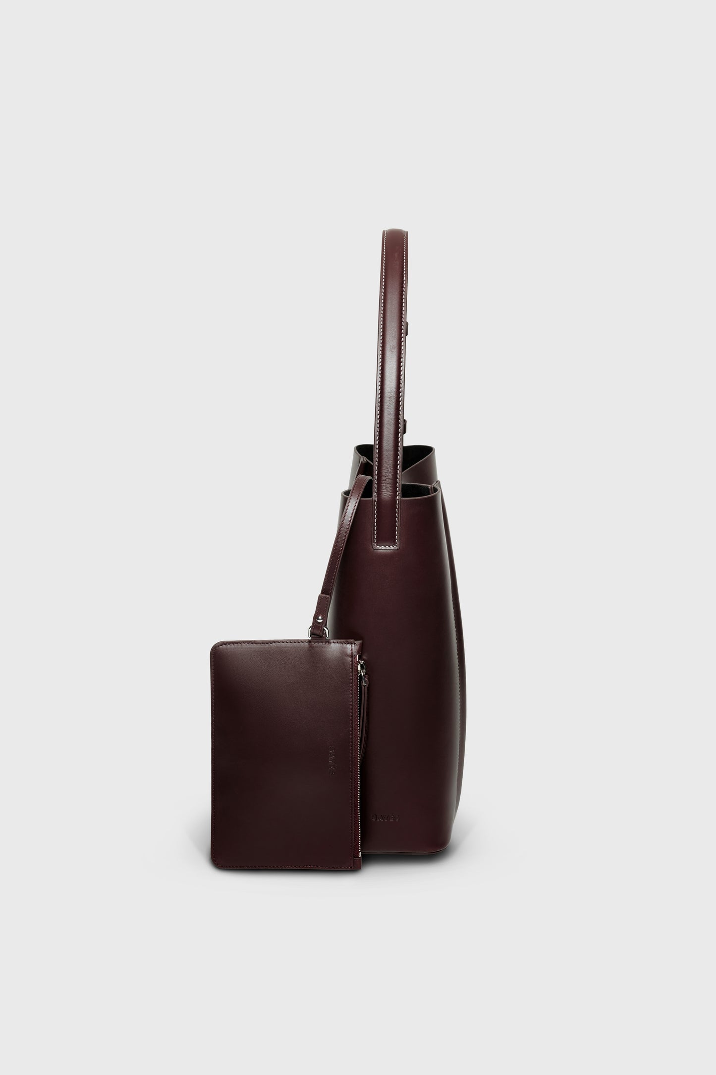 THE LARGE TOTE PLISSÉ BURGUNDY
