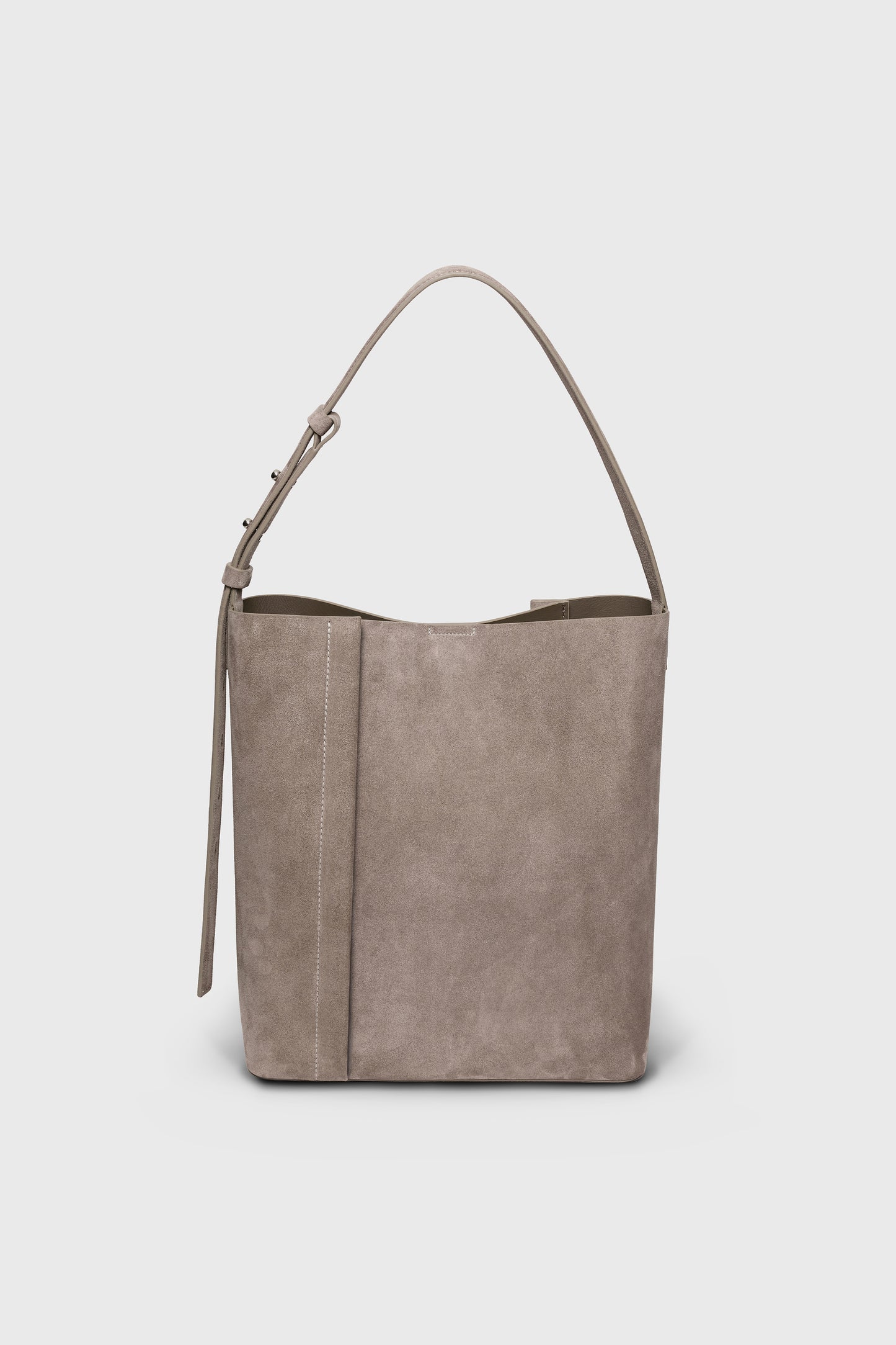 THE LARGE TOTE PLISSÉ SAND BEIGE SUEDE