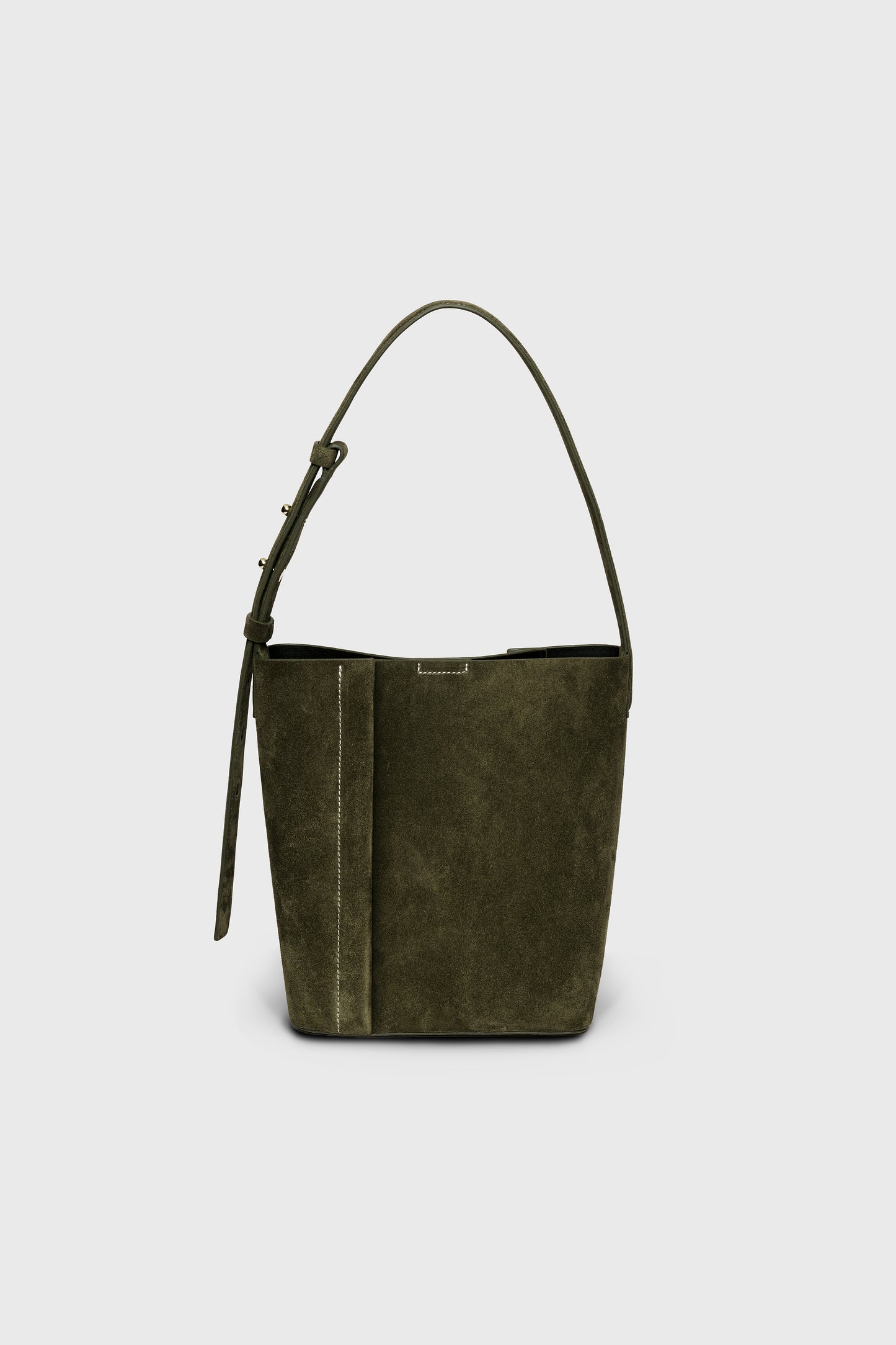 THE MEDIUM TOTE PLISSÉ KHAKI SUEDE
