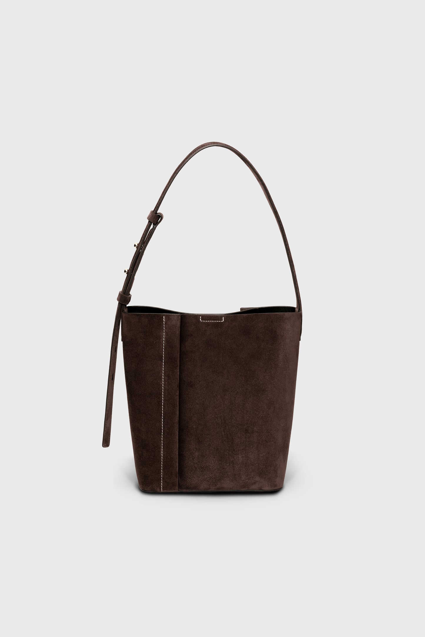 THE MEDIUM TOTE PLISSÉ BROWN SUEDE