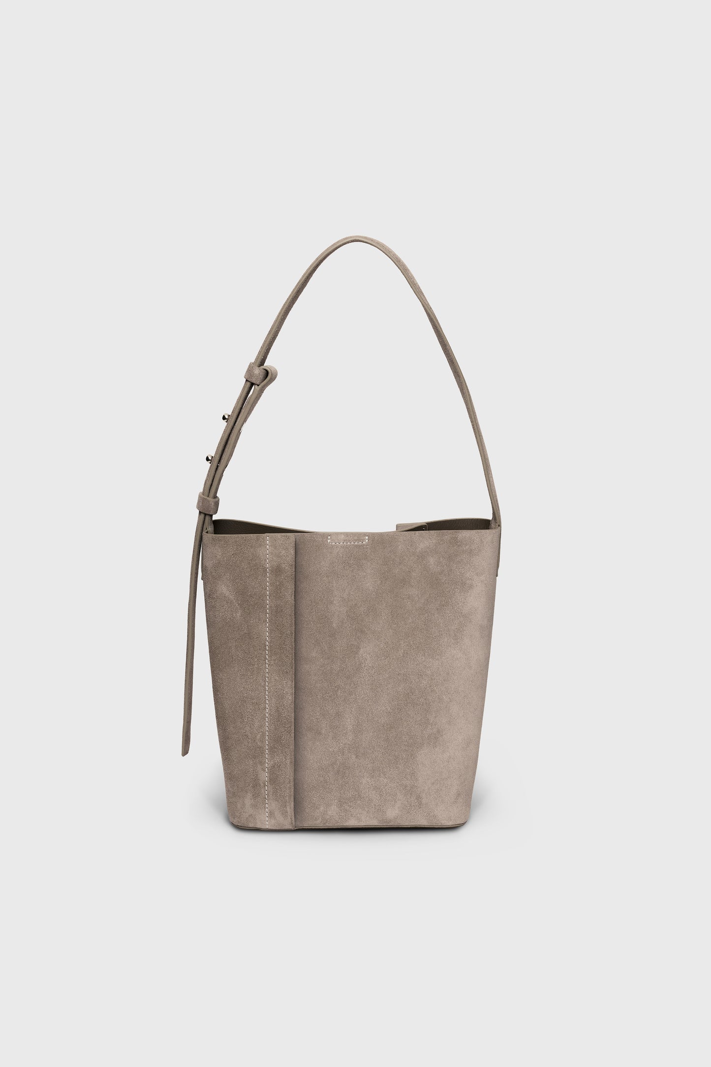 THE MEDIUM TOTE PLISSÉ SAND BEIGE SUEDE