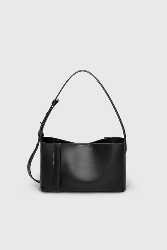THE SMALL TOTE PLISSÉ BLACK