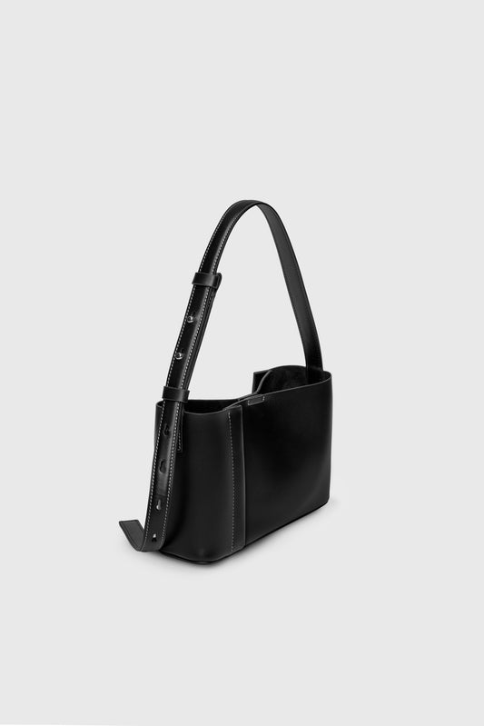 THE SMALL TOTE PLISSÉ BLACK